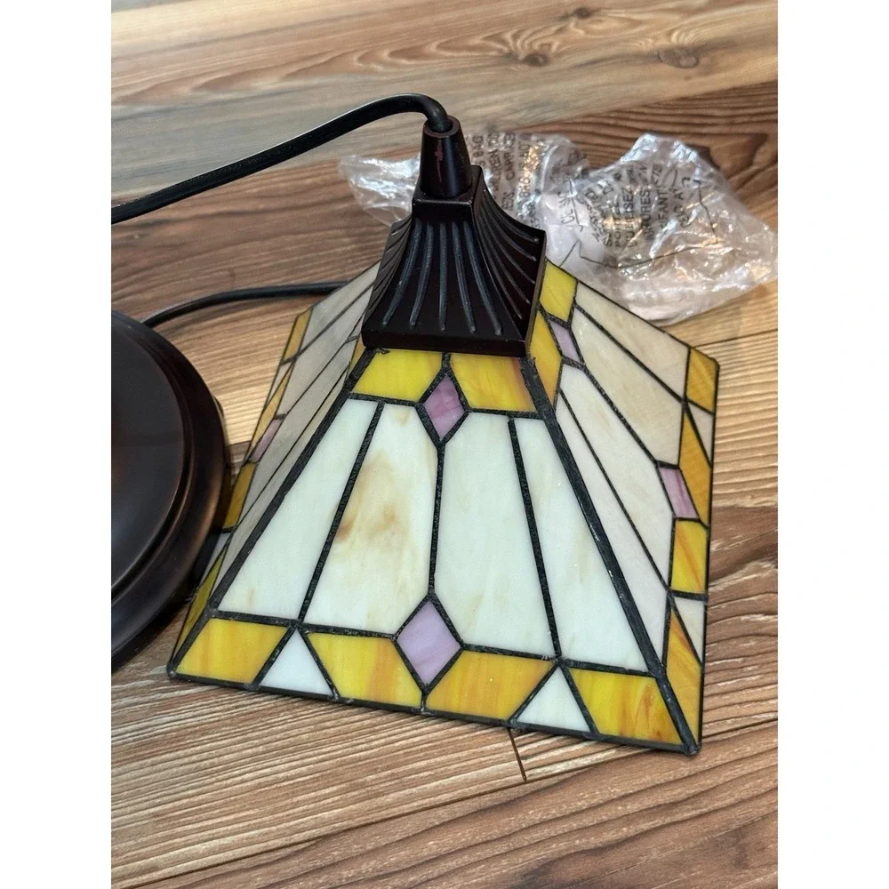 Craftsman Tiffany Glass Instant Pendant Light 11x11x10